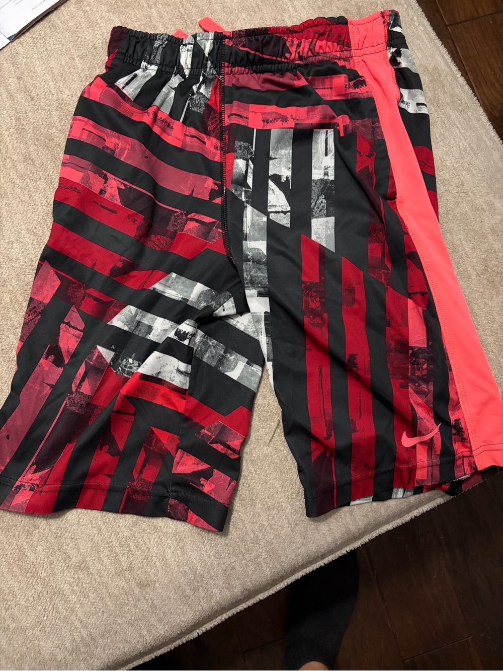 Nike Men’s Red, Black & Gray Graphic Athletic Shorts